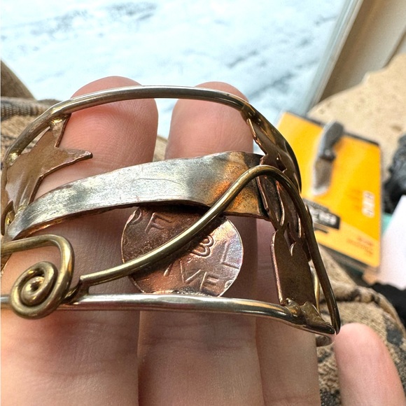 Mixed metal cuff bracelet. - Picture 11 of 14